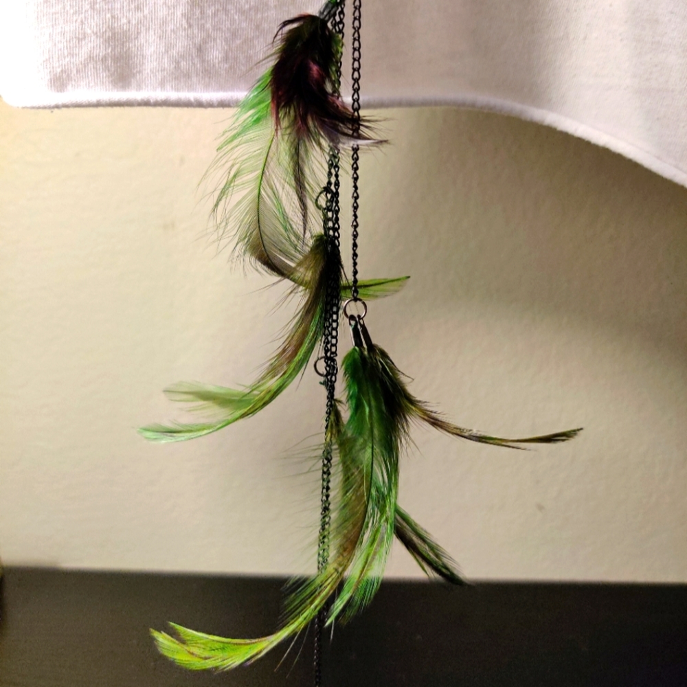 NWOT Feather Boho Hippie Dark Hair Extension Edgy Punk Emo Y2K